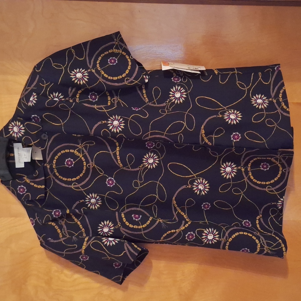 Jones New York Petite Navy Outfit Blouse 6P Skirt 8P NWT